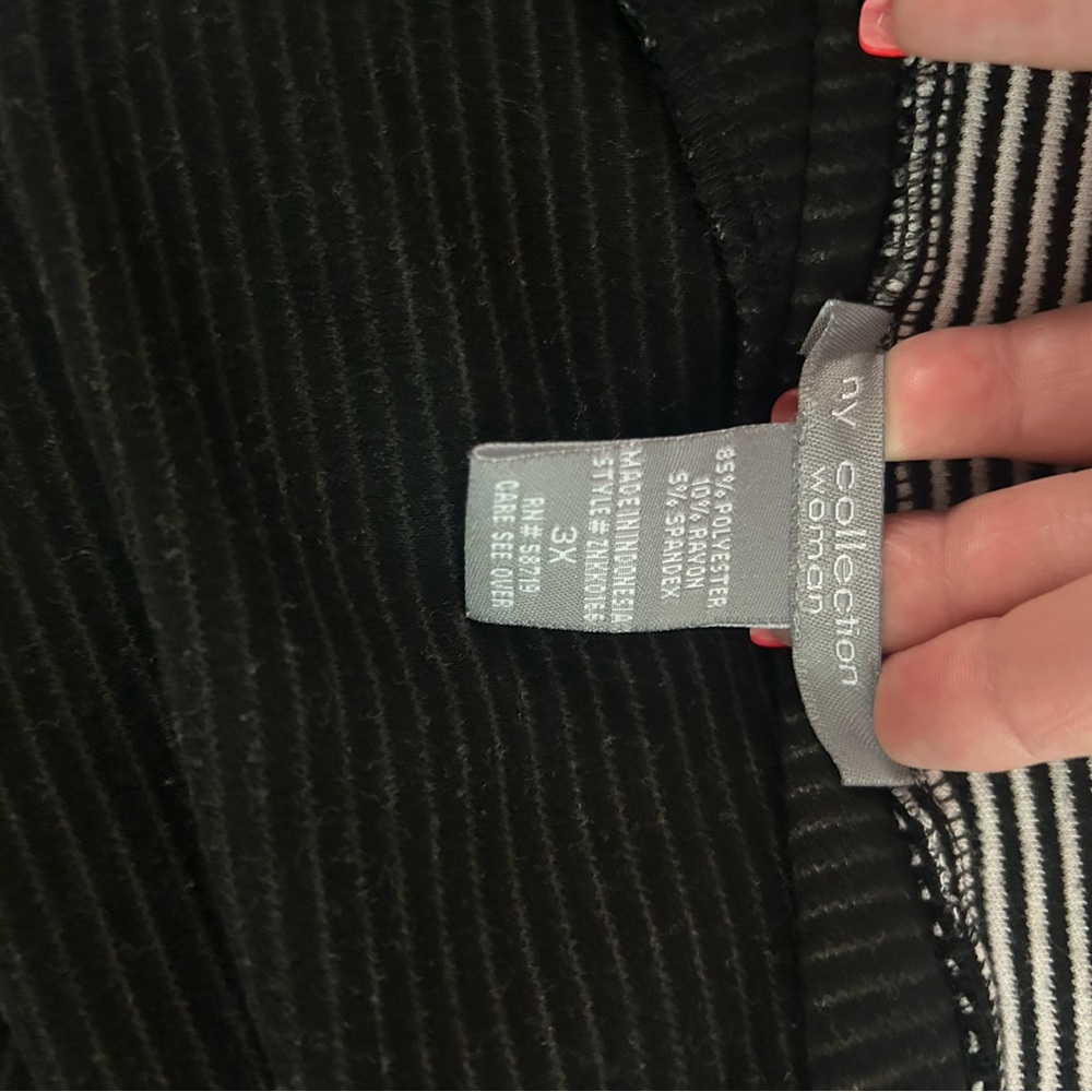 NY Collection Black and White Striped A-Line Skirt - Picture 5 of 5